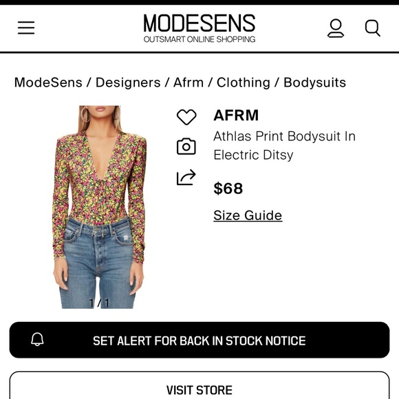 AFRM Tops - NEW AFRM Pink and Yellow Floral Long Sleeve Bodysuit